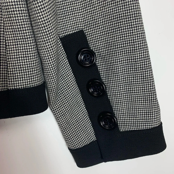 Ross Mayer Women’s 100% Wool Houndstooth Blazer Bow Pockets Size 12 Career - Picture 13 of 14